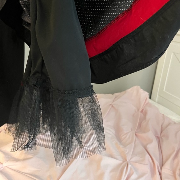 Ruby Rox Black Polka Dot Mini Dress with Red Bow - Picture 3 of 3